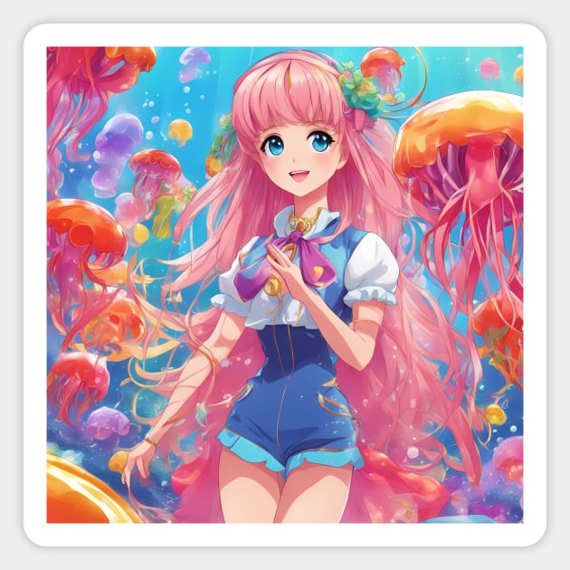 jellyfish of stone teas Magnet by animegirlnft